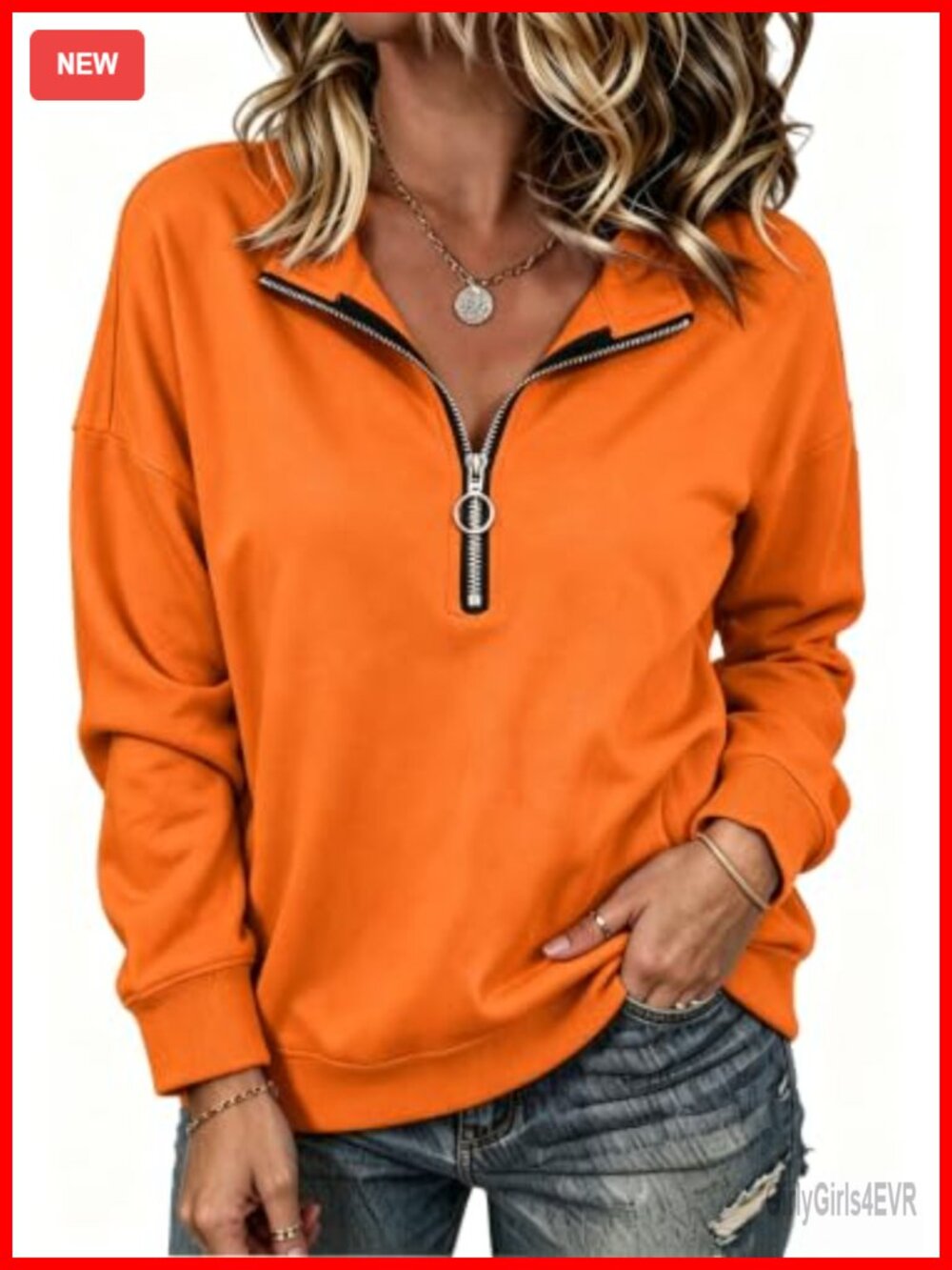 Quarter Zip Lightweight Sweatshirt Long Sleeve Casual Pullover